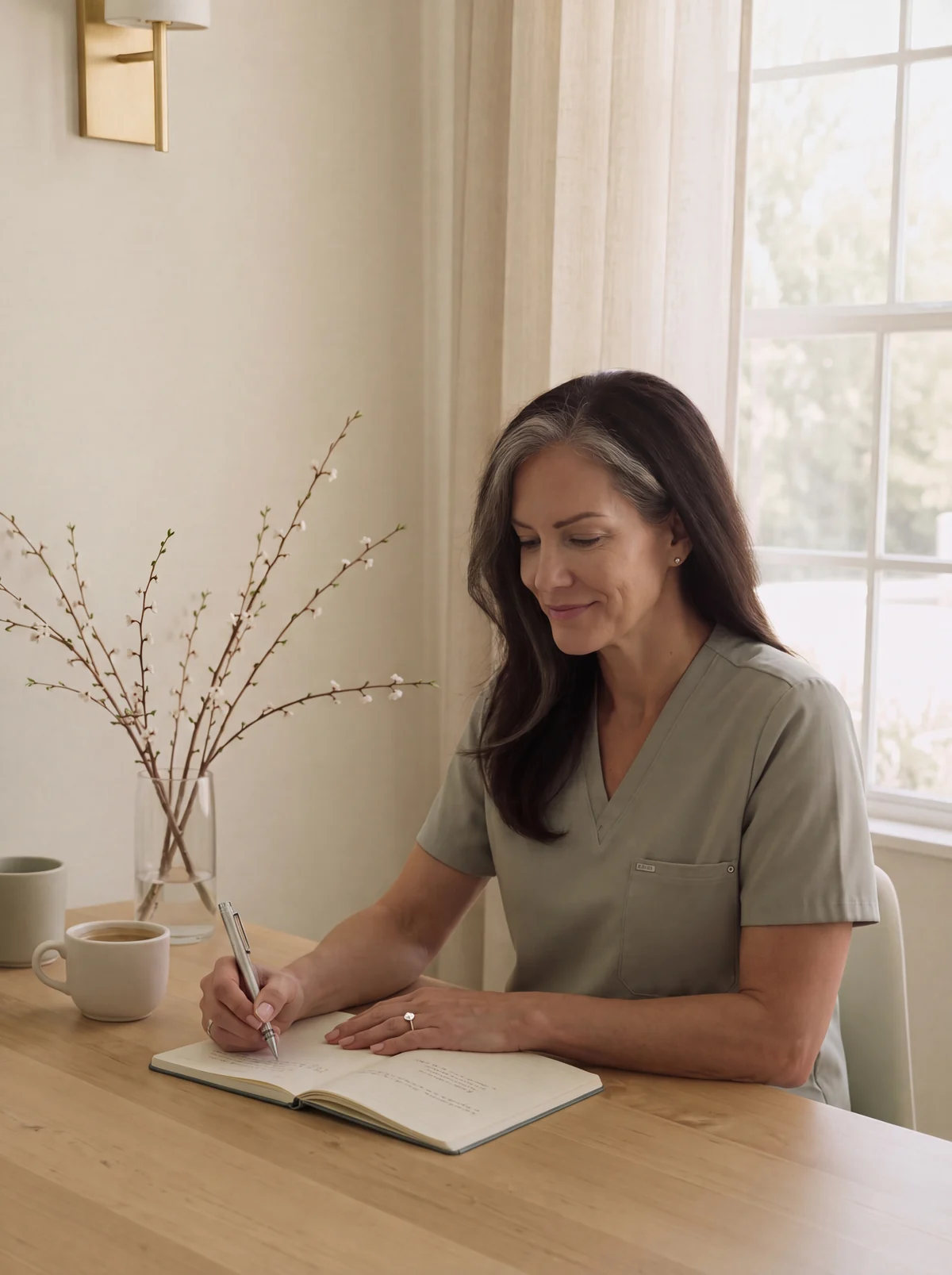 Heather K. Allen, NP, at her desk at Desert Willow